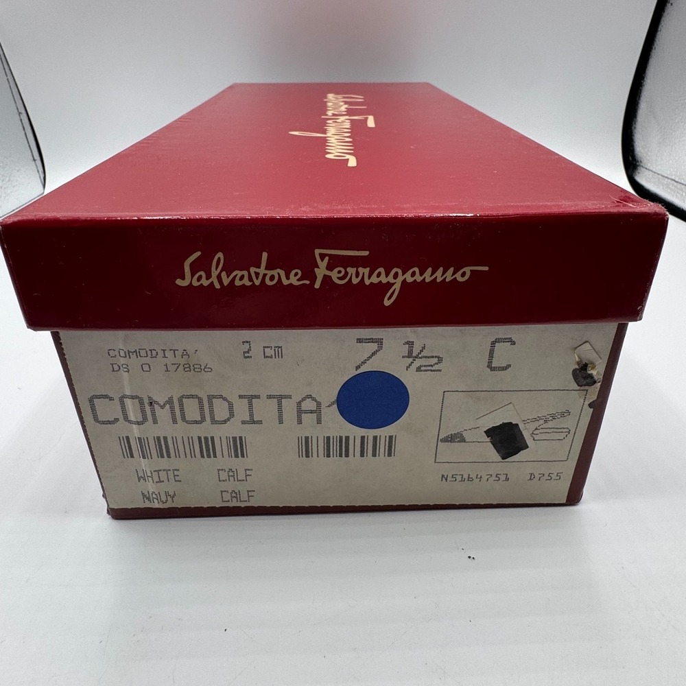 Salvatore Ferragamo Comodita Slingback Heels Black Leather Women 7.5 C Italy AS - Picture 12 of 12
